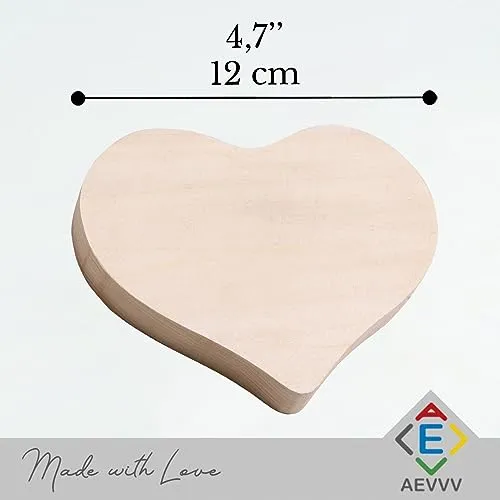 10 Unfinished Handcrafted Wooden Hearts Craft Kit - DIY Home Decor, Unfinished Wood Blanks for Crafting, Garden and Wedding Decor - Wood Heart Shape