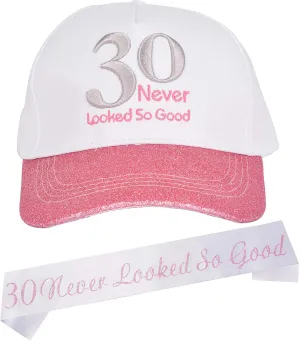 30th Birthday Gifts for Women, 30 Birthday Hat, 30th Birthday Sash for Women, 30th