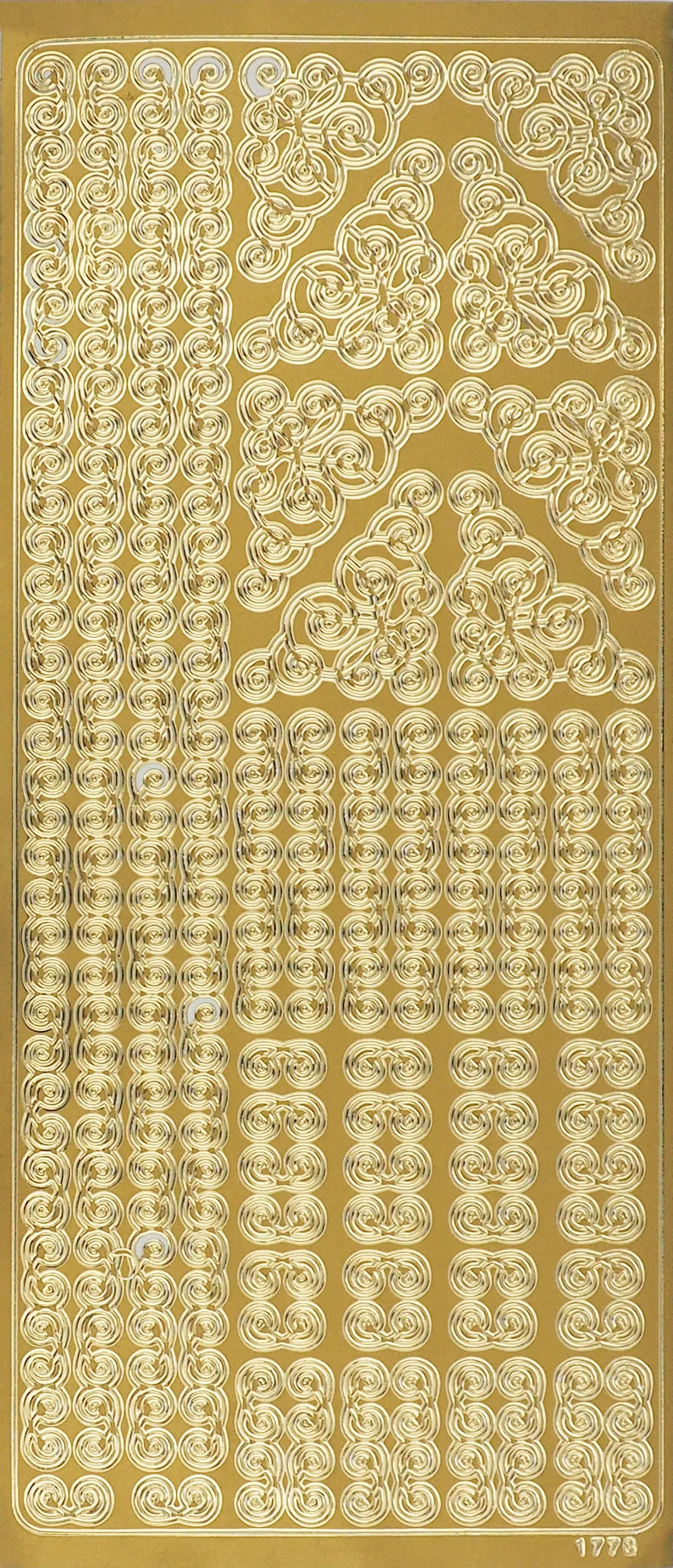 Arbee Foil Stickers Border & Corners, Swirl Gold