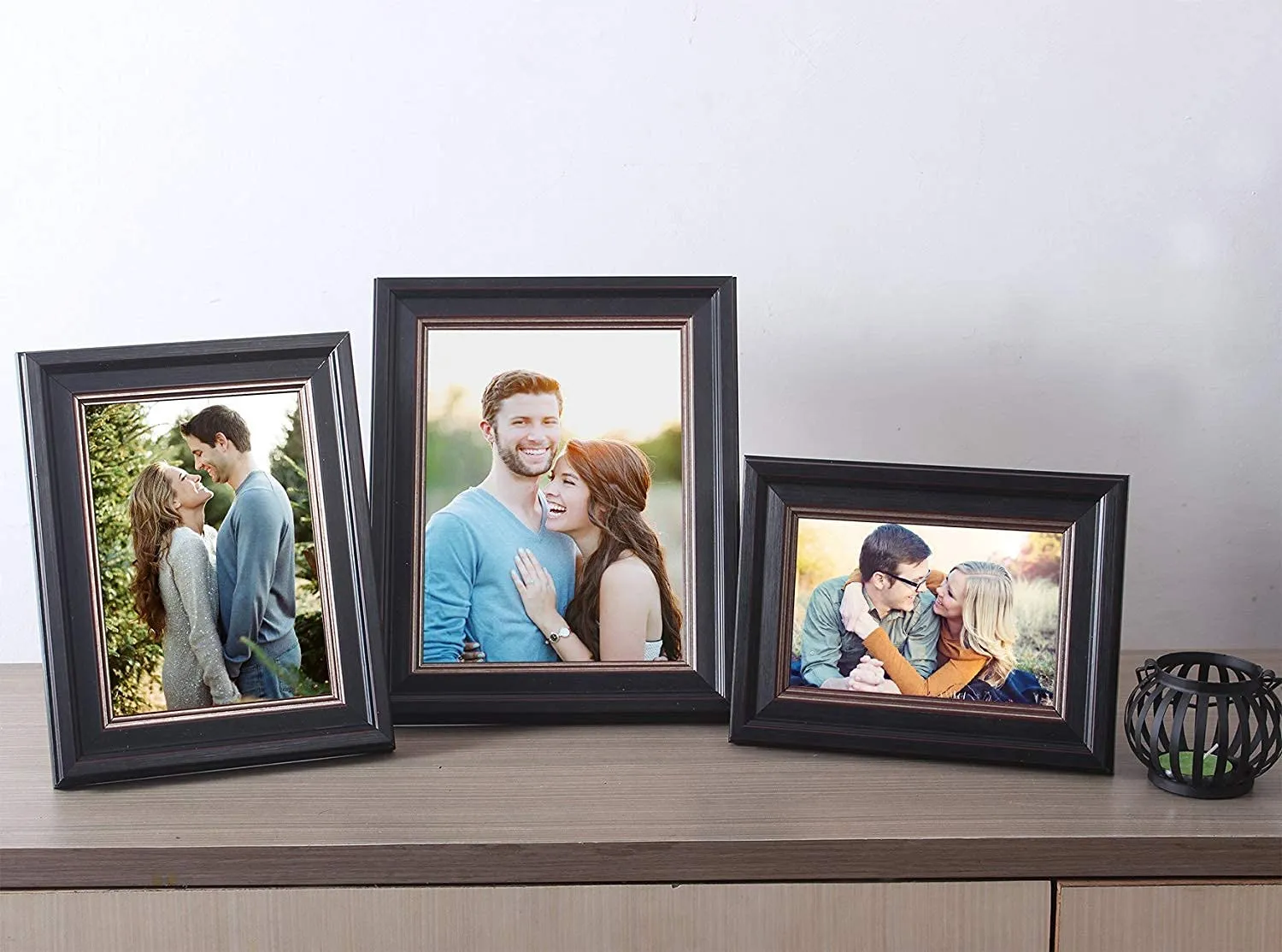 Art Street Set of 3 Table Photo Frame for Home & Office Decoration Size-4x6, 5x7, 6x8 Inches-Black