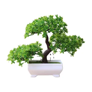 Artificial Mini Bonsai Tree Pot Flower Simulated Tree Decor Plant Fake Flower Potted Ornament For Home Room Garden Decoration