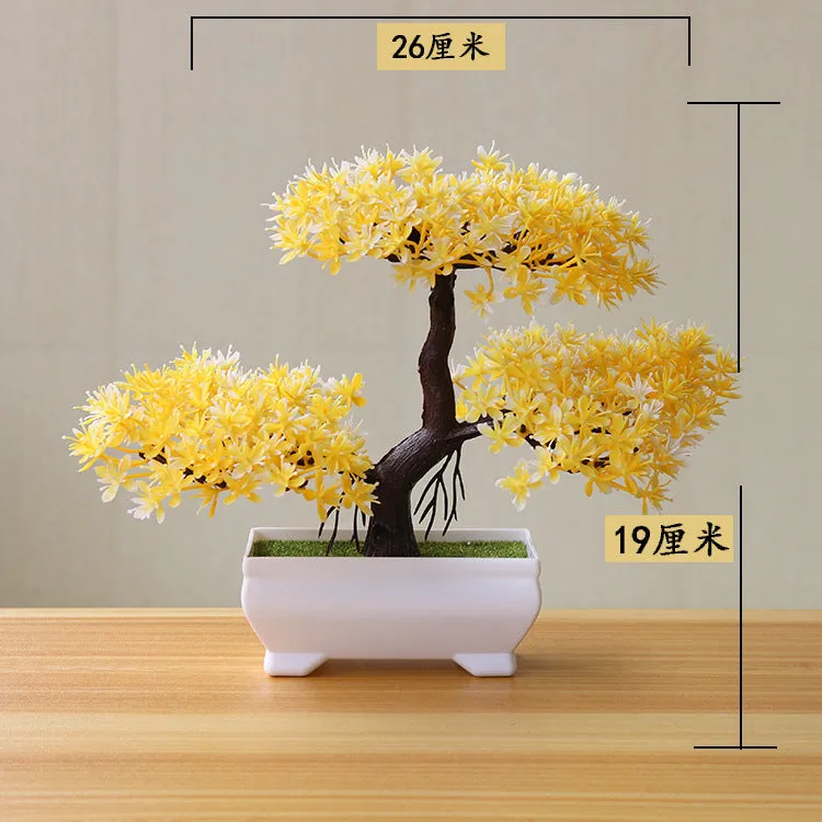 Artificial Mini Bonsai Tree Pot Flower Simulated Tree Decor Plant Fake Flower Potted Ornament For Home Room Garden Decoration