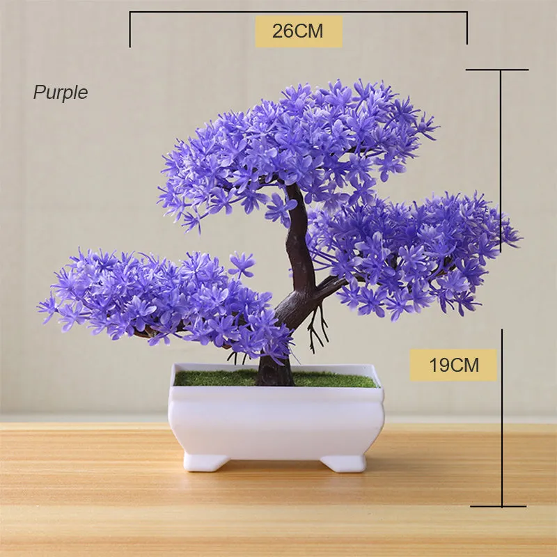 Artificial Mini Bonsai Tree Pot Flower Simulated Tree Decor Plant Fake Flower Potted Ornament For Home Room Garden Decoration