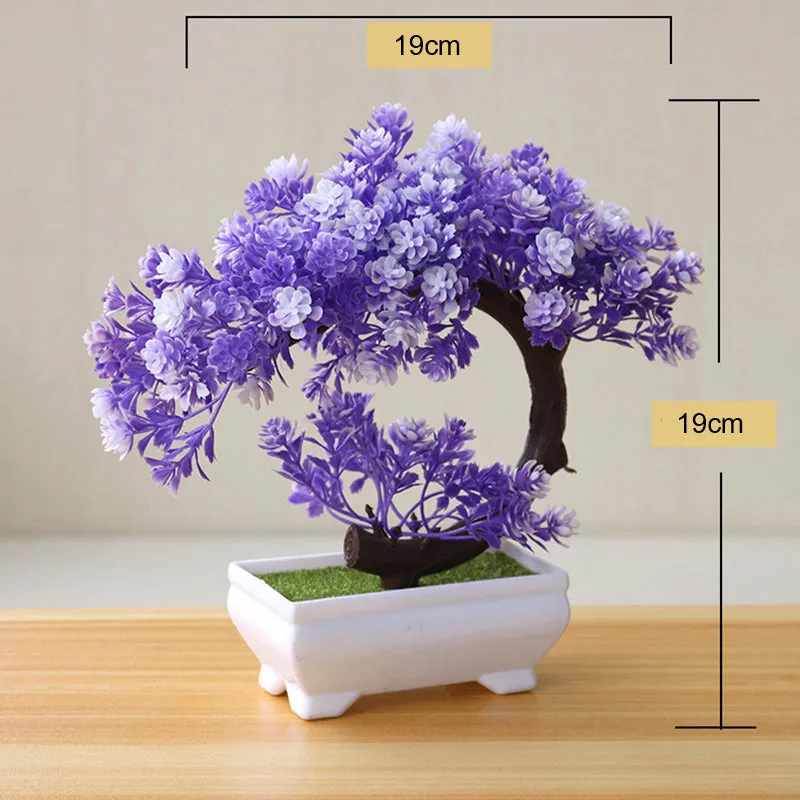 Artificial Mini Bonsai Tree Pot Flower Simulated Tree Decor Plant Fake Flower Potted Ornament For Home Room Garden Decoration