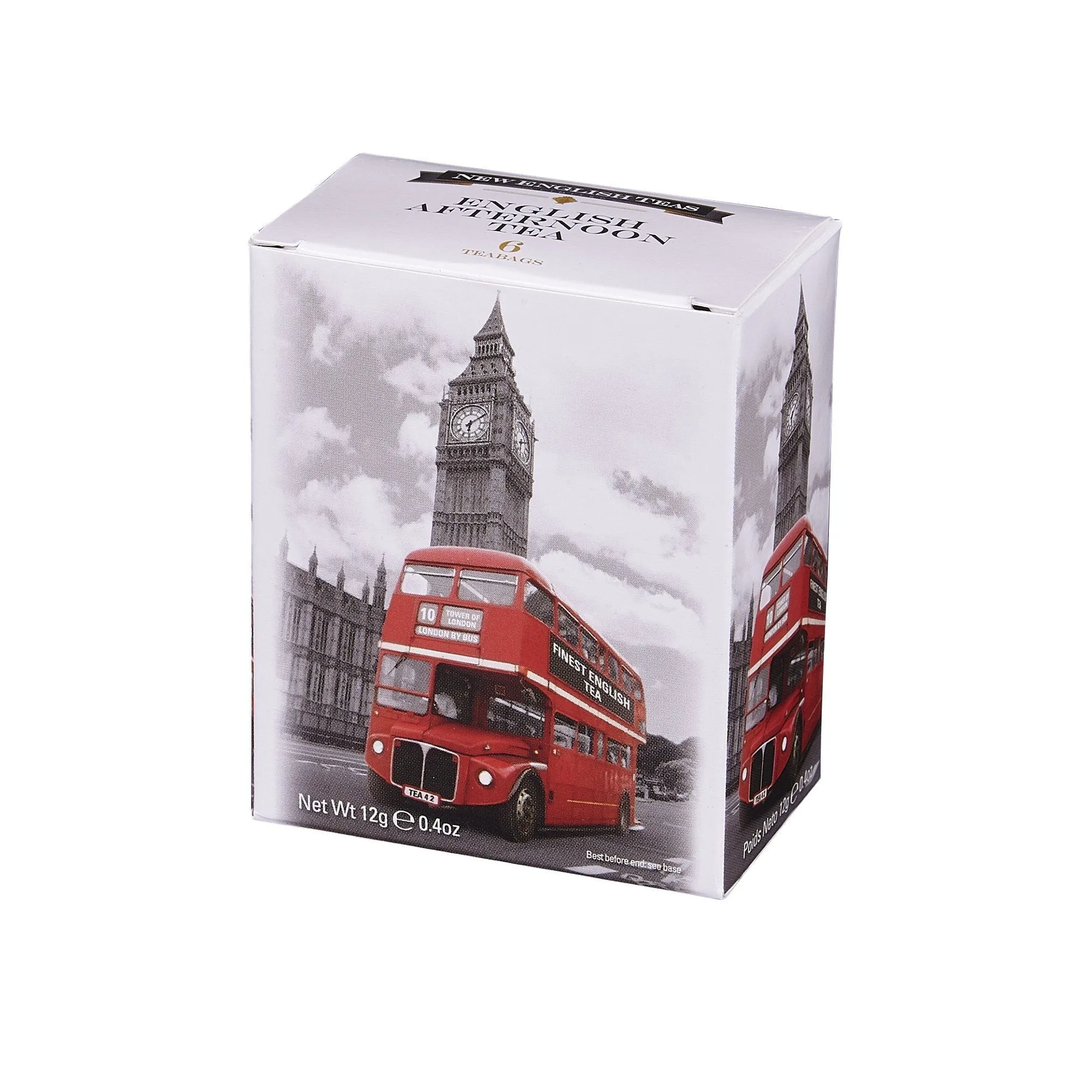 Black & White Red London Bus Mini Tea Box 6s