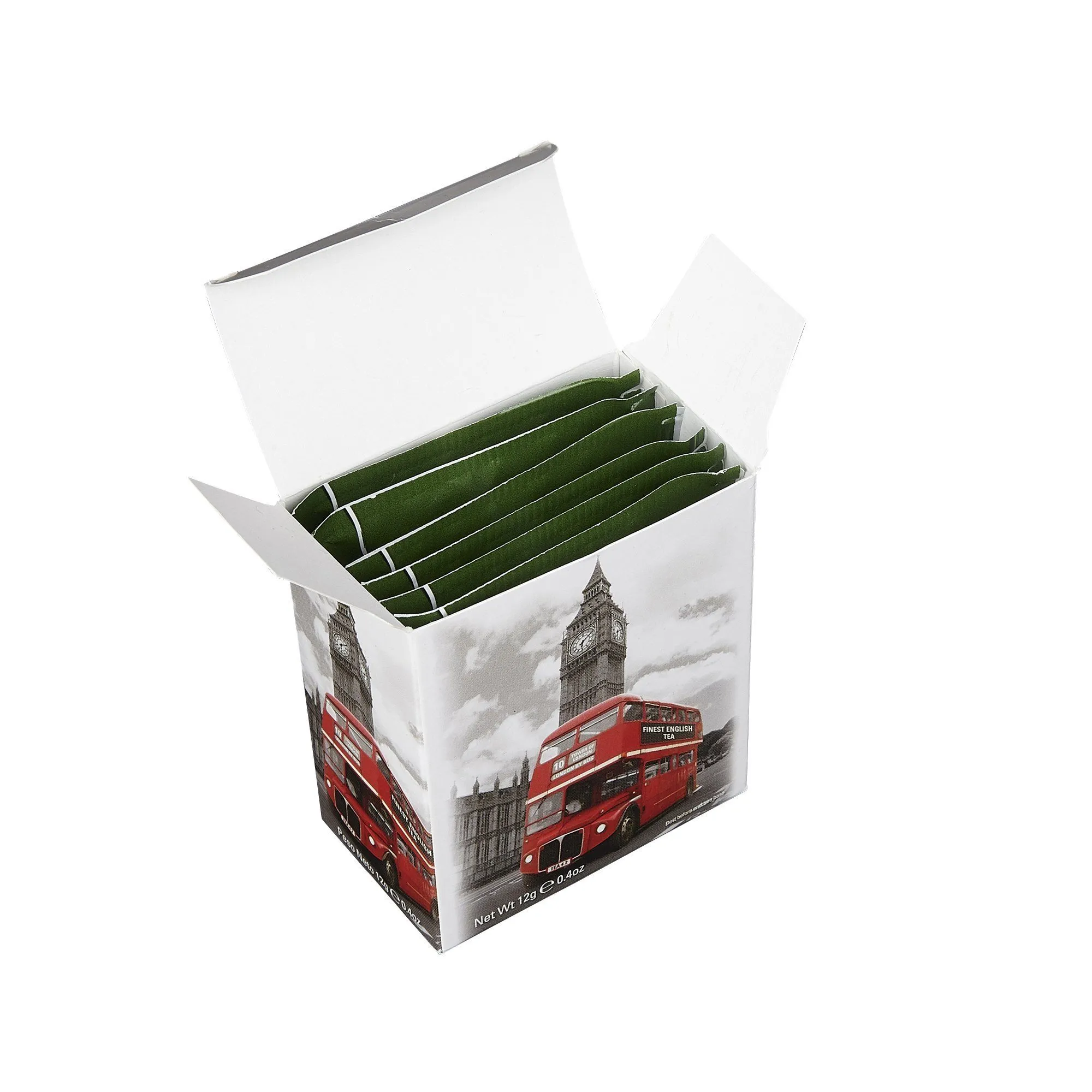 Black & White Red London Bus Mini Tea Box 6s