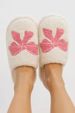 Bow Fuzzy Slippers