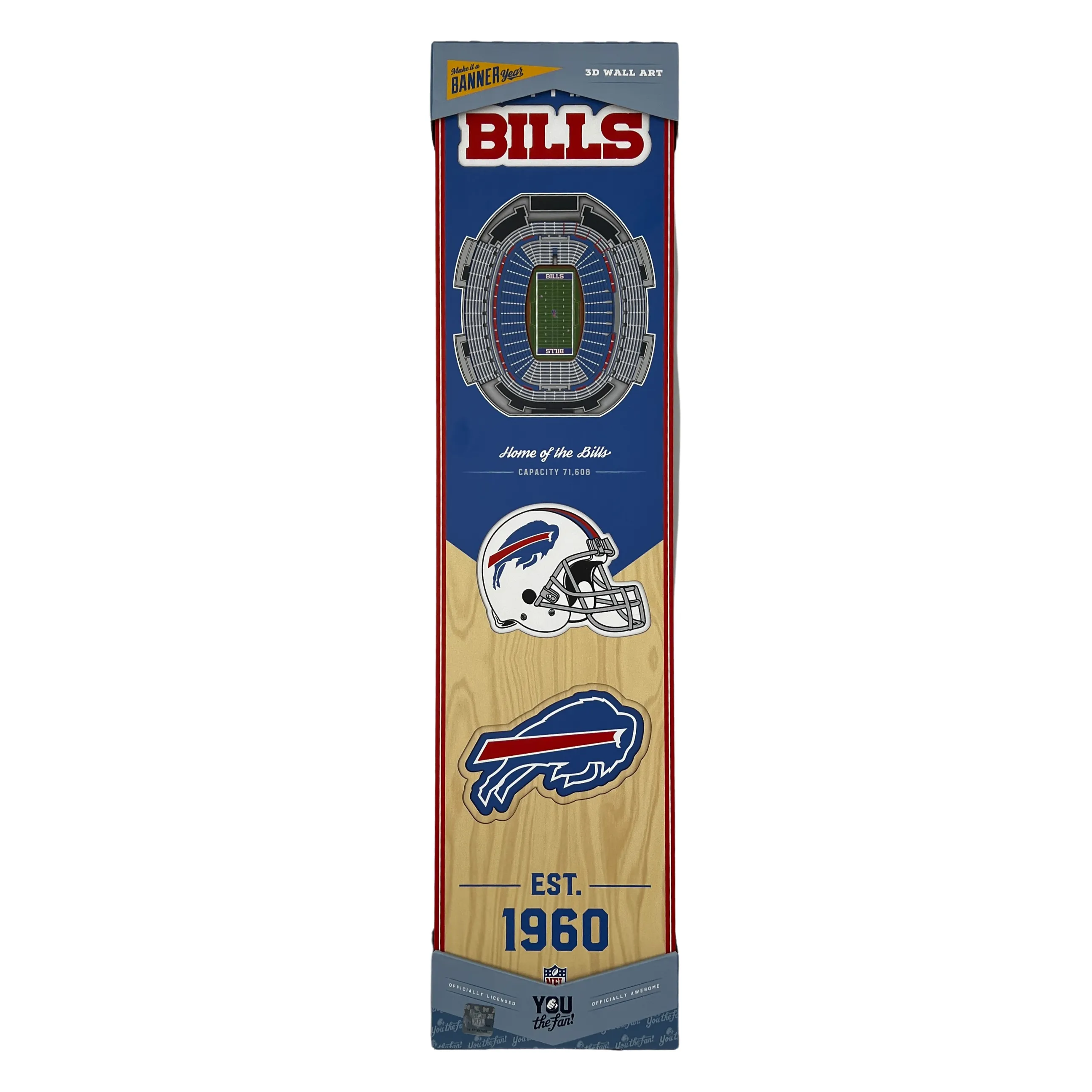 Buffalo Bills Premium Stadium Banner 3D Wooden Wall Art