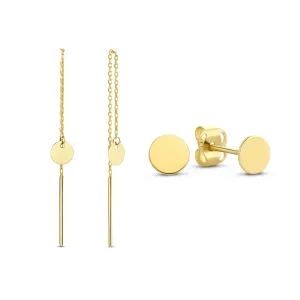 Cadeau d'Isabel 14 karat gold earrings set with coins