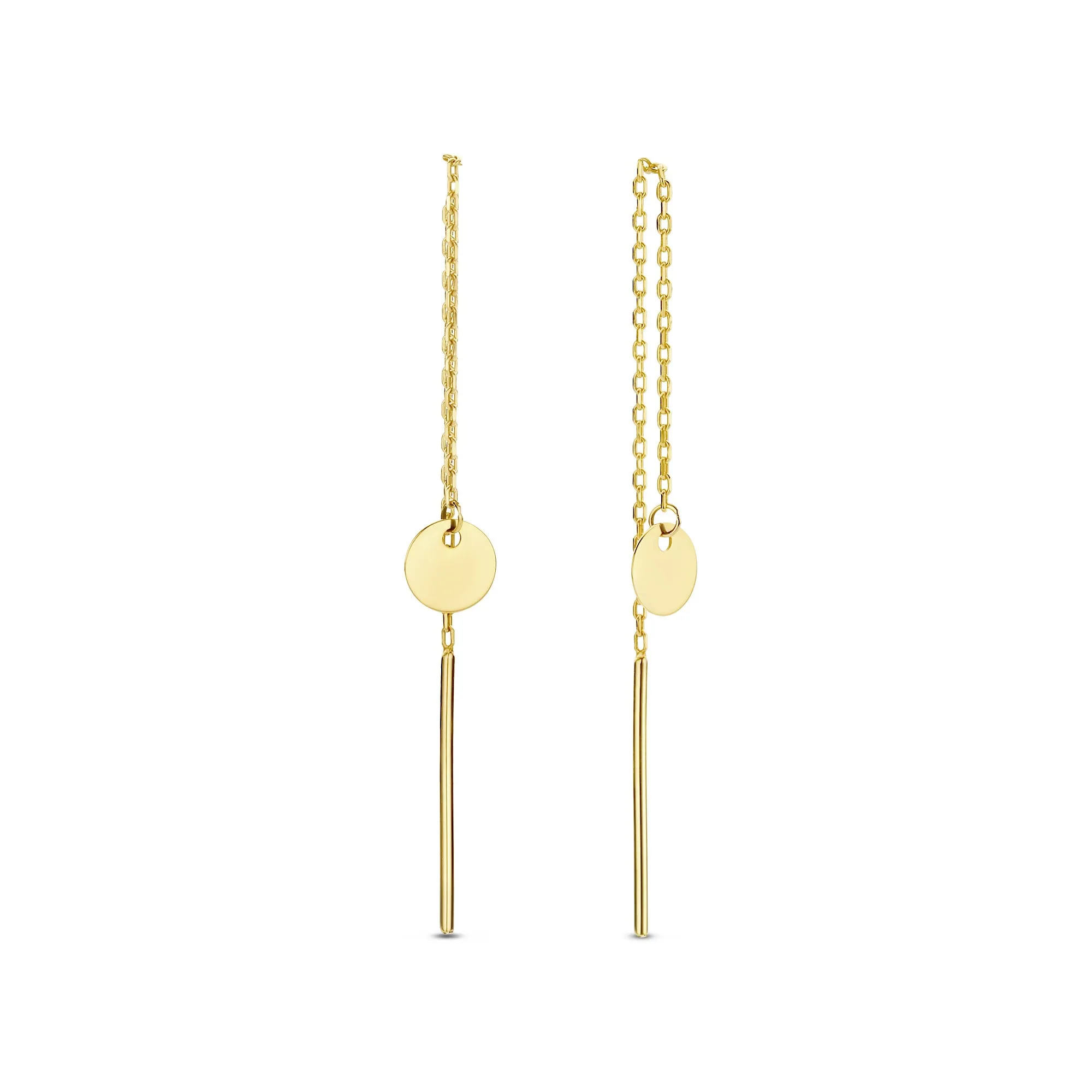 Cadeau d'Isabel 14 karat gold earrings set with coins