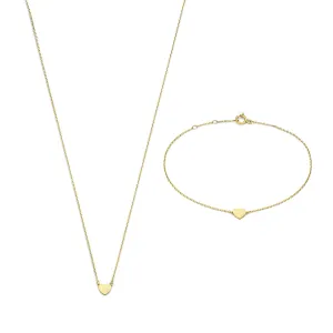 Cadeau d'Isabel 14 karat gold necklace and bracelet gift set