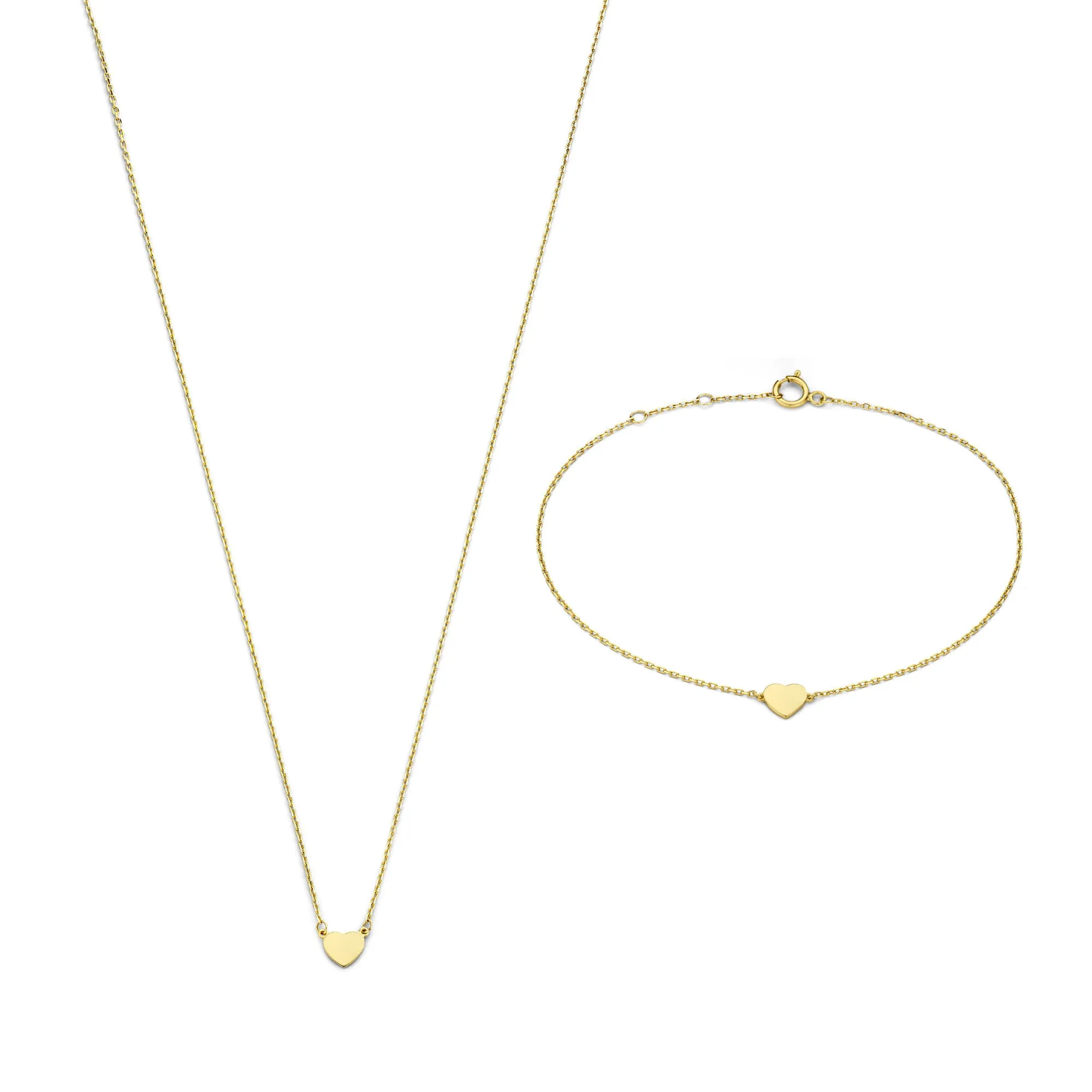 Cadeau d'Isabel 14 karat gold necklace and bracelet gift set