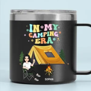 Camping Lovers - In My Camping Era - Personalized Stainless Steel Tumbler With Handle