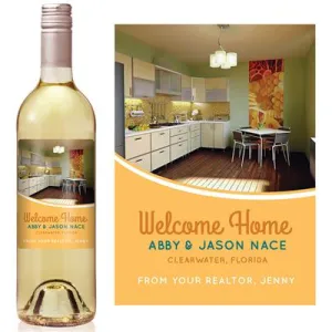 Cozy Orange Realtor Wine Label