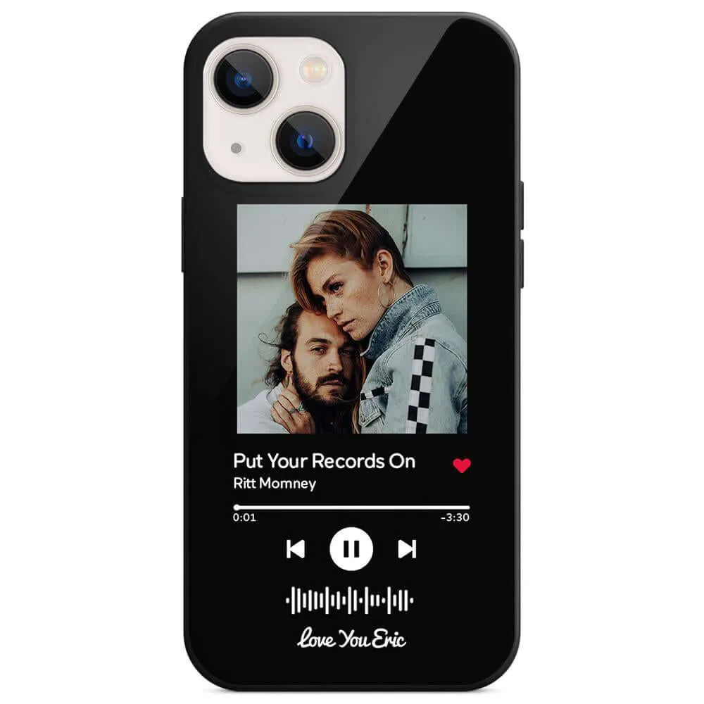 Custom Scannable Music Code Glass iPhone Cases with Picture