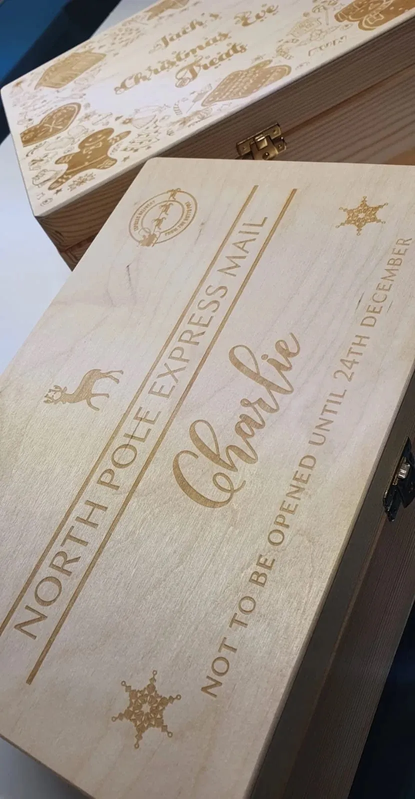 Engraved Christmas Eve Personalised Box. Childrens box. Christmas Eve gifts Memory Box