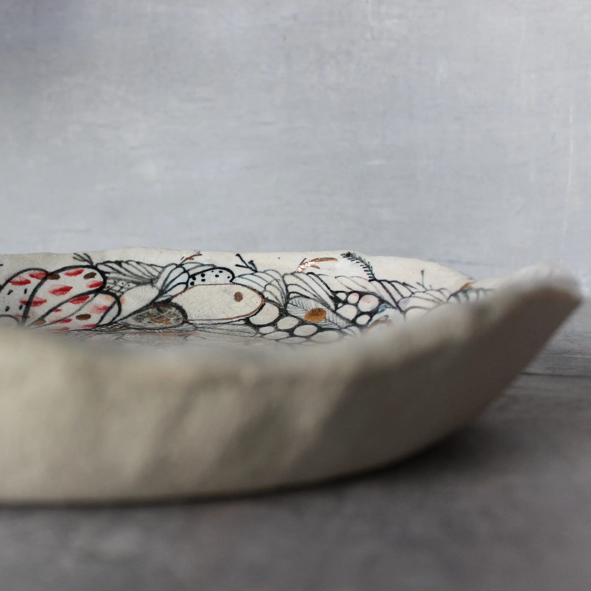 Extra Large Hand Painted Detail Bowl