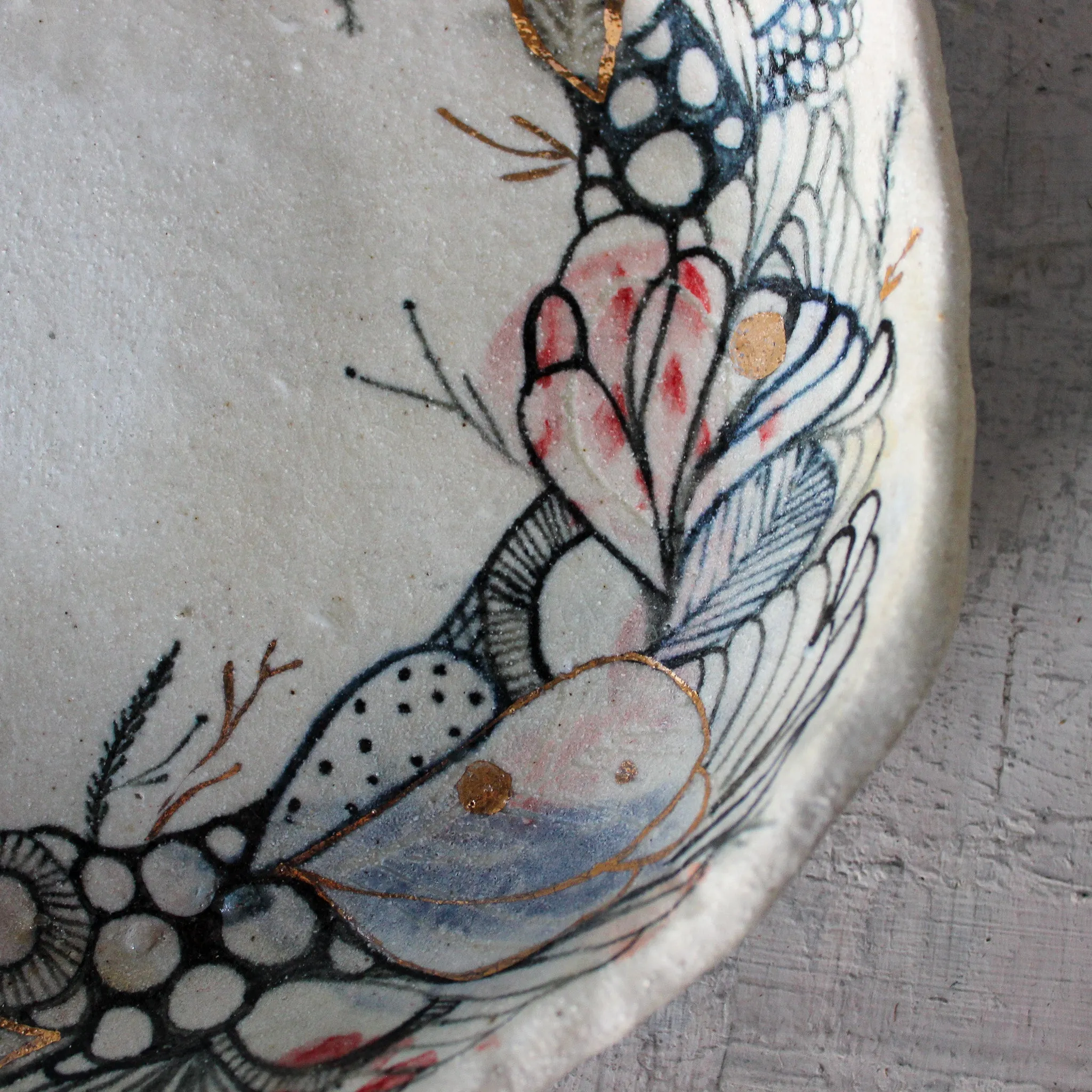 Extra Large Hand Painted Detail Bowl