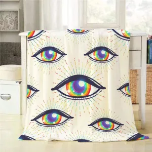 Eyes Throw Blanket Rainbow Colored Eyes Flag Of Lgbt Community Inside Eyeball Rainbow Pride Blanket