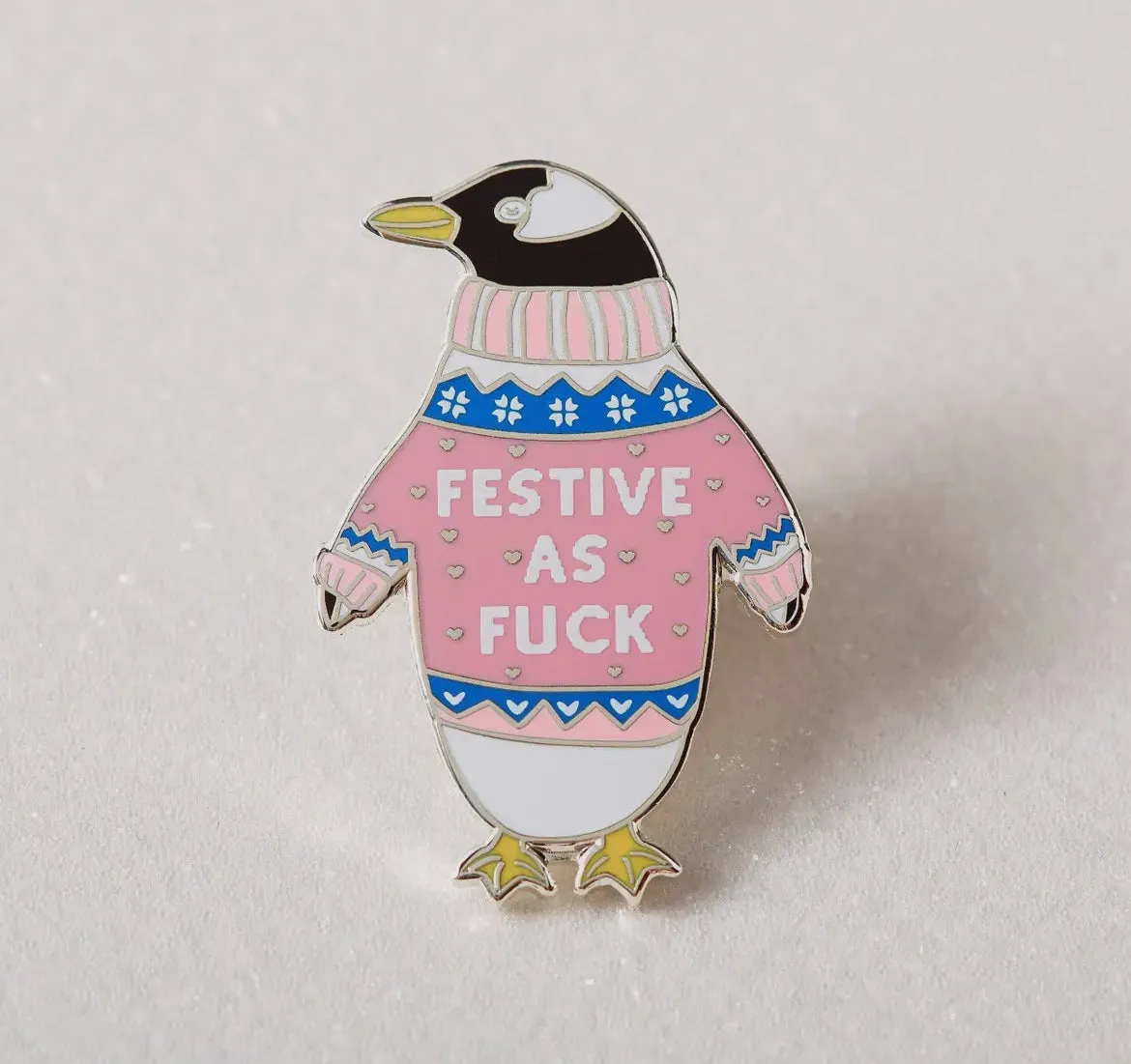 Festive Af Penguin Enamel Pin