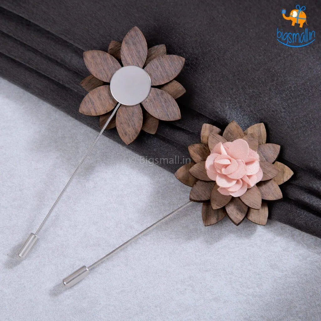 Flower Wooden Brooch