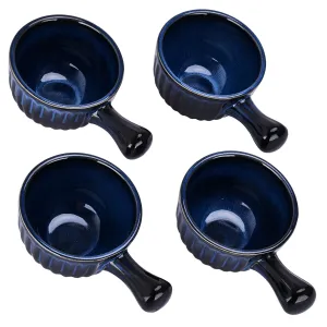 French Onion Soup Bowls - Set Of 4 Ceramic Soup Bowls With Handles - Unique