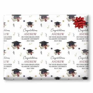 Graduation Wrapping Paper Scroll & Mortar