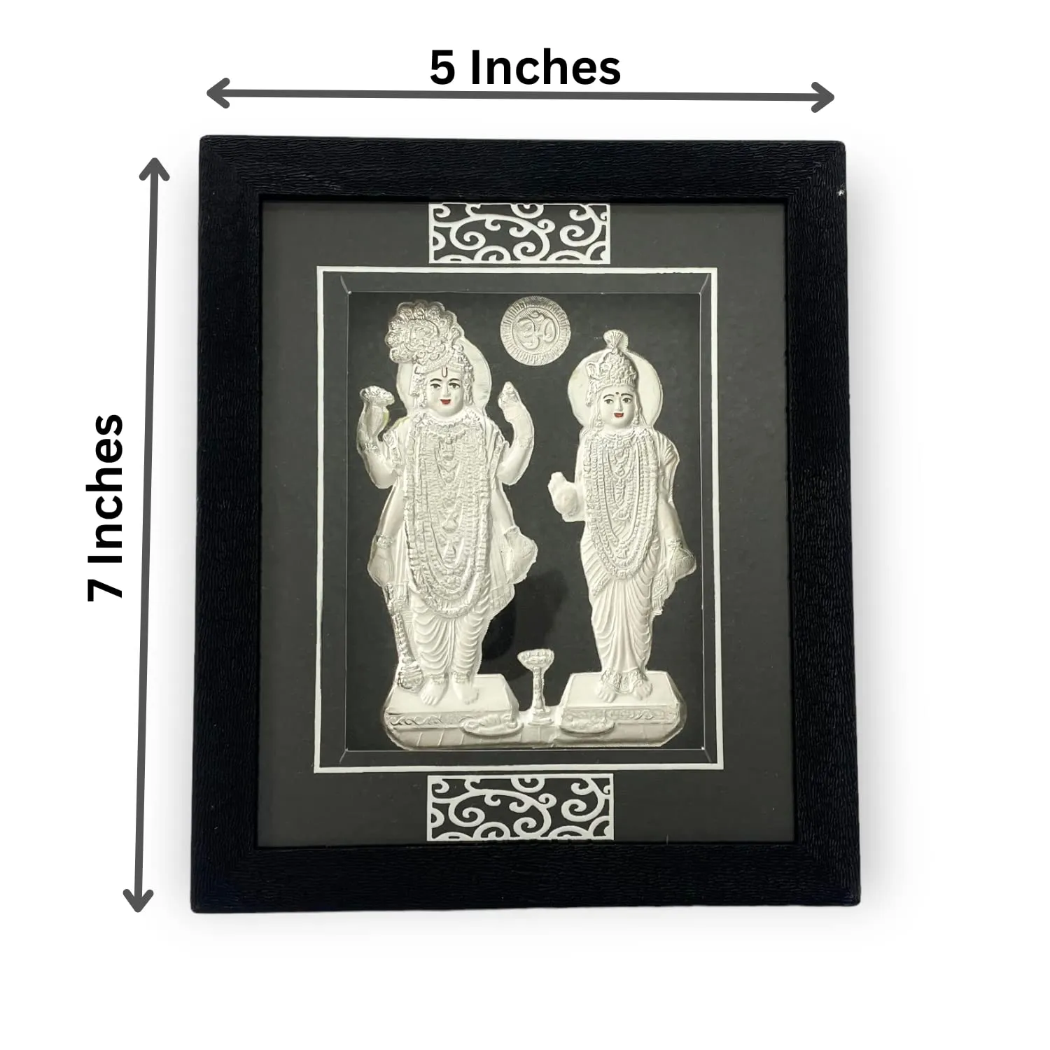 Hem Jewels 999 Pure Silver Vishnu Laxmi Frame (7x5 Inches) (Pack of 1) - Gifts for Wedding and Housewarming