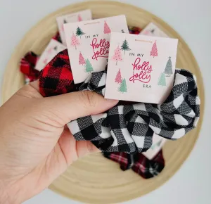 Holly Jolly Christmas Plaid Scrunchie