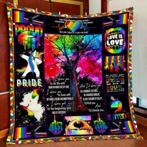 I Choose You Proud Lgbt Balnket, Equal Gift Pride Month, Proud Rainbow Lips Blanket