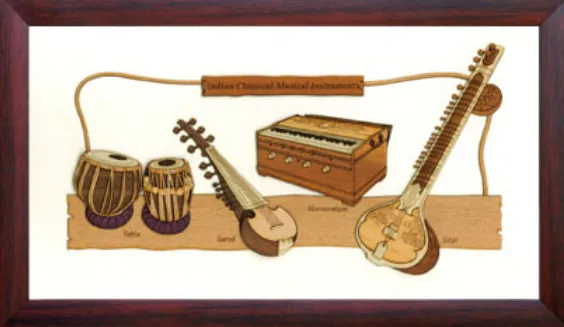 Indian Musical Instrument Wall Decor 7x12 Inch By India Kreations Decor