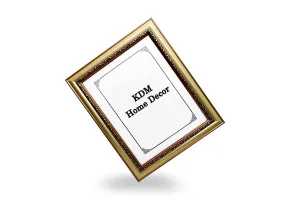 KDM HOME DECOR Photo frame 8x12/A4 Inches Flexible Glass & Synthetic Wood Hanging/Table Top High Density Photo Frame for Wall Decoration Dal Golden Color