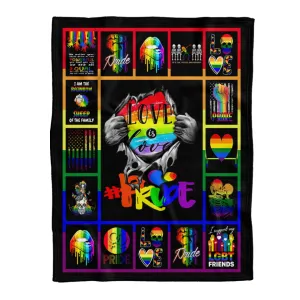 LGBTQ Pride Blanket. I Am Rainbow Sheep Quilt Blanket Large Size For Couple Gay Man, I Support My Lgbt Friend