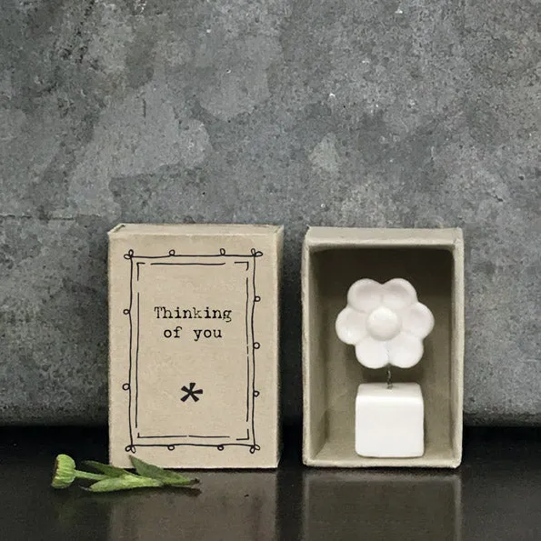 Matchbox porcelain flower