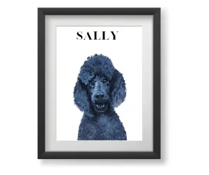 NEW ITEM Modern Framed Painted Named Pet Portrait - 16x20" - Wall Collage Canvas Art - Pet Portrait Painting