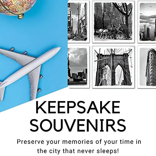 New York City Famous Landmarks BW - New York City Landmarks Souvenir Refrigerator Magnet NYC Fridge Metal Magnet - New York Landmarks Cool Collectible Keepsake Gift