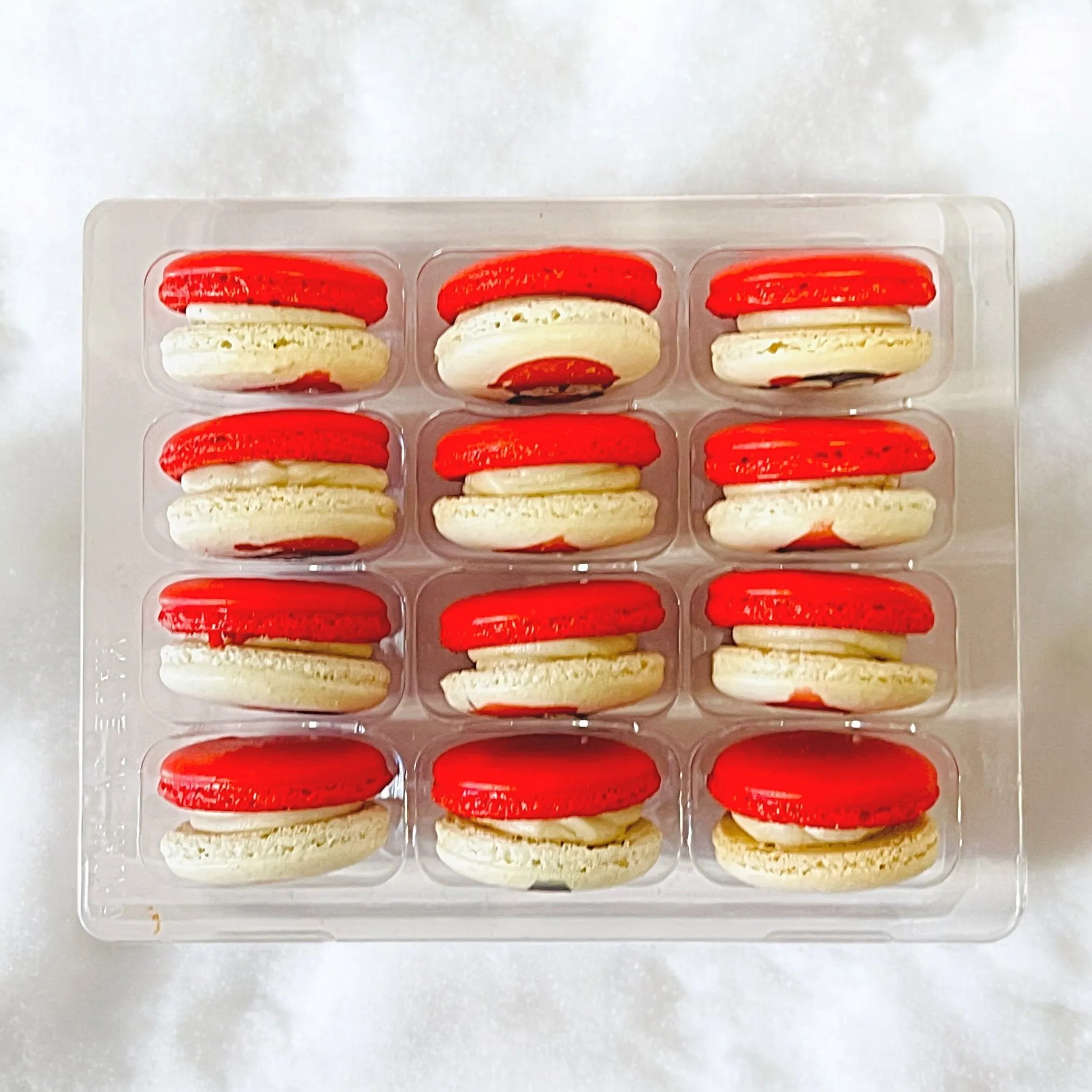 Penguin Winter Macaron Set - Red and White