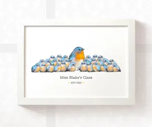 Personalised Bluebird Best Teacher Print