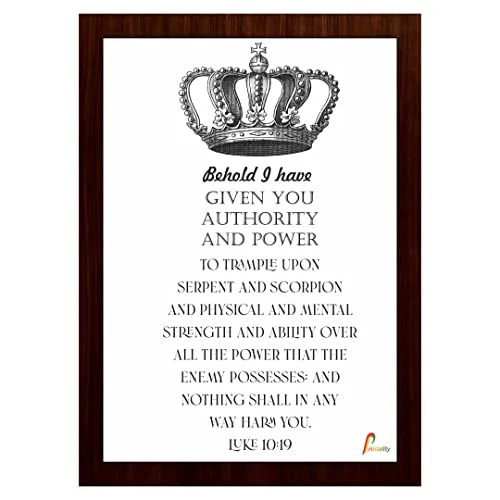 Printality Bible Behold i have given you |LUKE 10:19| Verse Wall Photo Frames Photo Frame For Wall Christians Photo Frames Size Hanging Frame for Decoration Room, Bedroom, Hall, Living Room