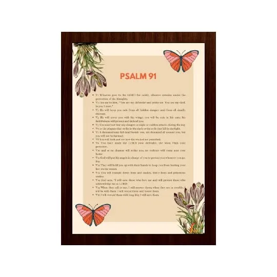 Printality BibleVerse PSALM:91 Wall Photo Frames Photo Frame For Wall Christians Photo Frames Size Hanging Fram for, Bedroom, Hall, Living Room(21 X29 centimeterNR-002)