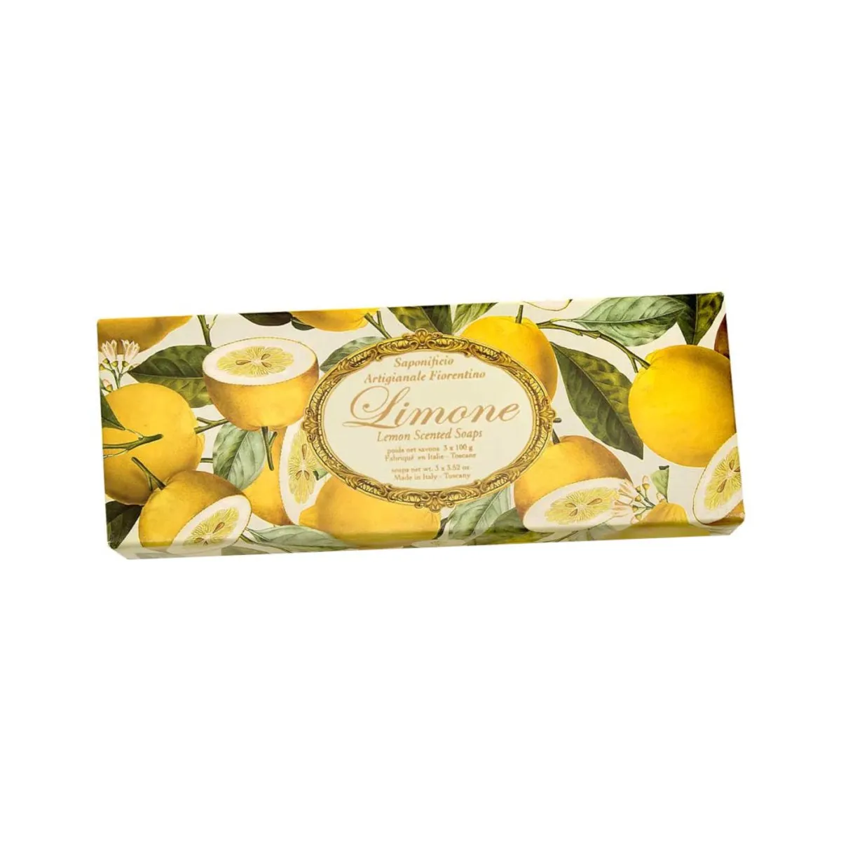 Saponificio Artigianale Fiorentino Lemon Boxed Soap Round 100g (Set of 3)