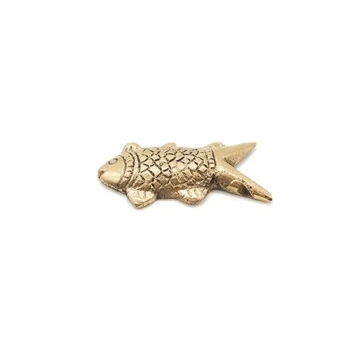 SHRI ANAND Brass Animal Fish Sculpture Statue Handcrafted Decorative Showpiece Idol for Home, Office Dcor (Length : 5cm Length | Weight : 25gm Approxe)