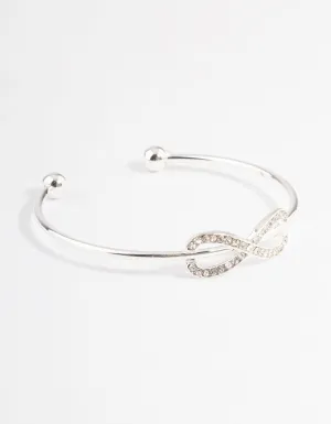 Silver Infinity Open Cuff Bangle