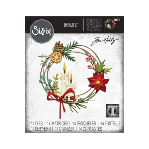 Sizzix Thinlits Die Set 14/Pkg By Tim Holtz - Vault Festive Wreath