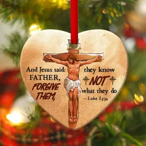 Special Cross Ceramic Heart Ornament - Jesus's Last Words - Unique Housewarming Gifts