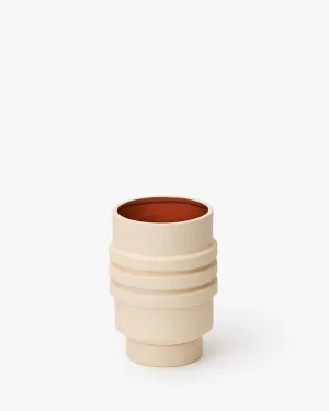 Strata Plant Vessel – Cream Terracotta