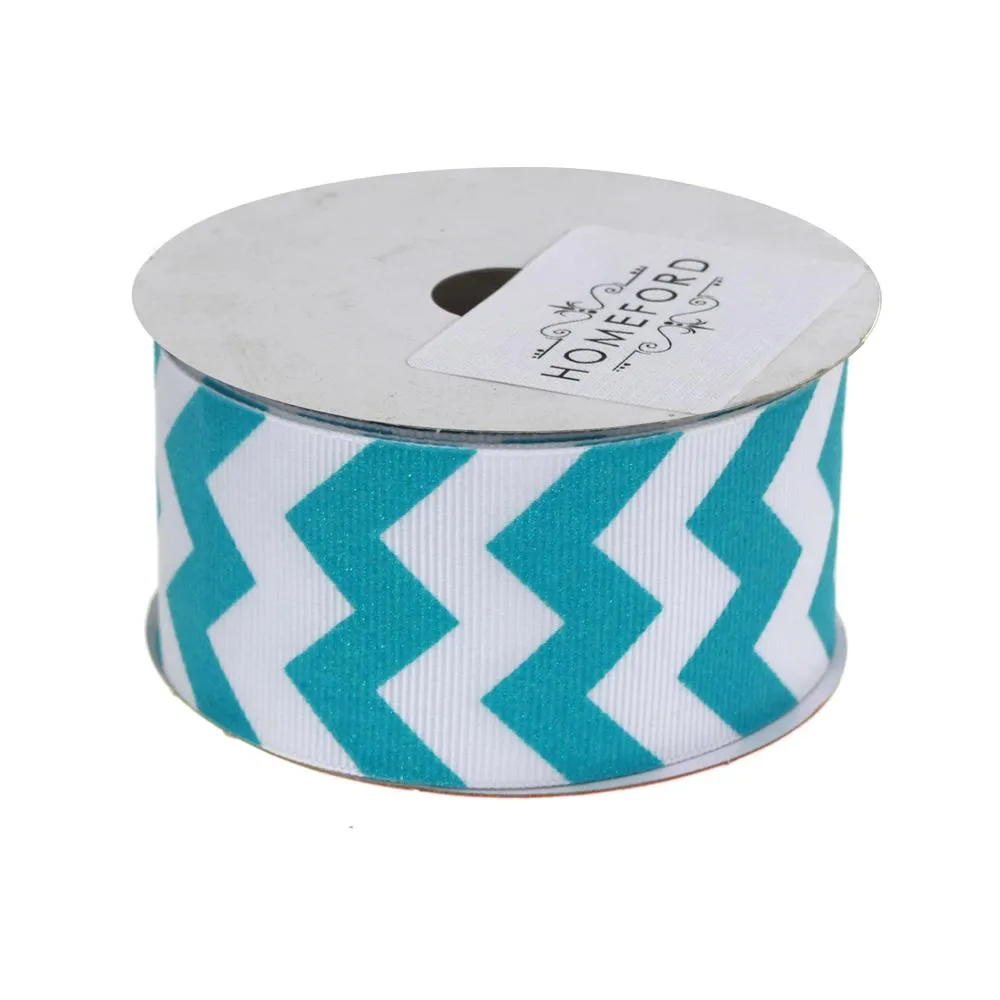 Sugar Chevron White Grosgrain Ribbon, 1-1/2-inch, 3-yard